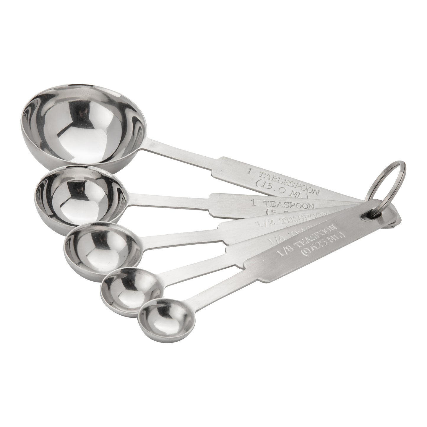 Browne 5 Piece Measuring Spoon Set, Extra Heavy Stainless Steel - 746105