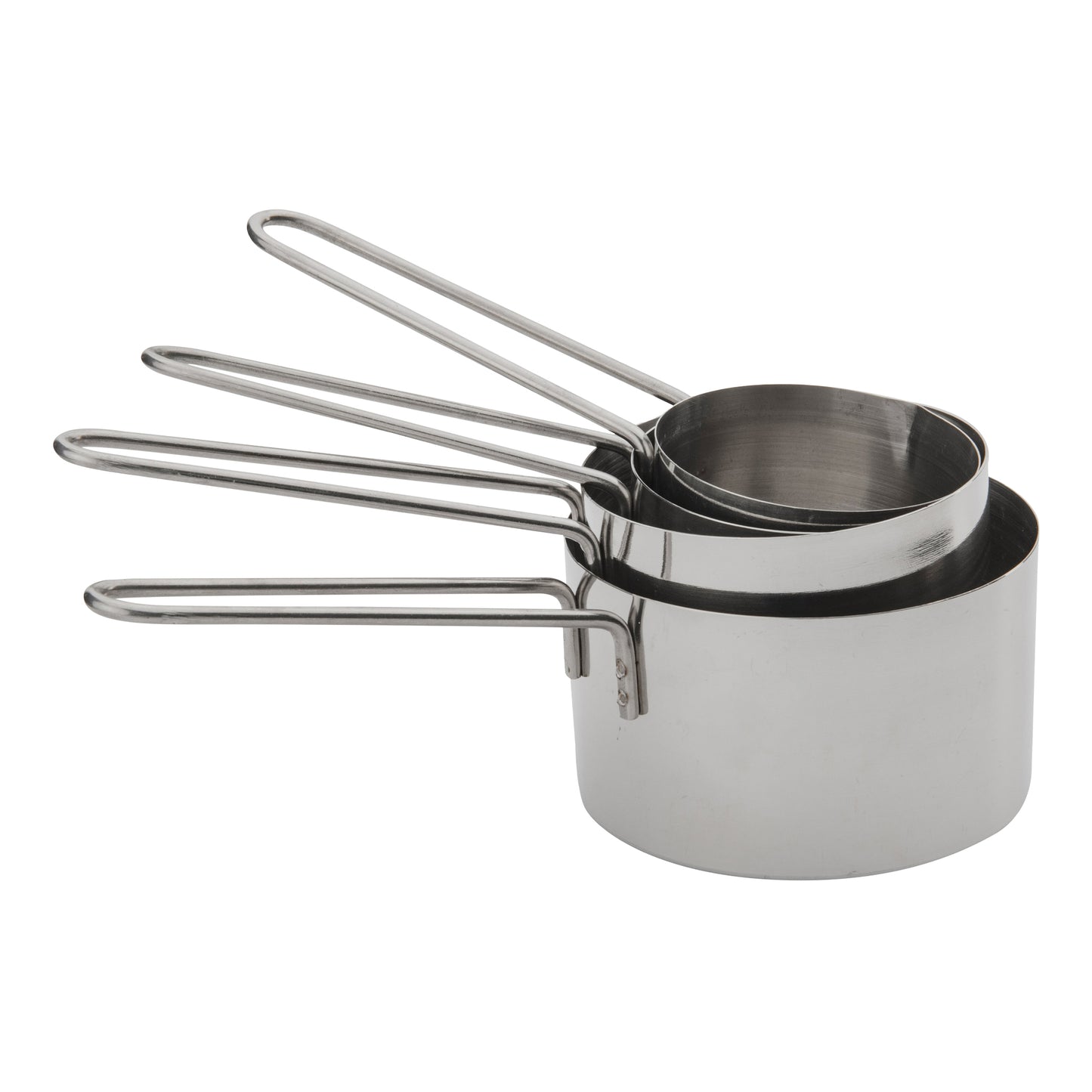 Browne 4 Piece Measuring Cup Set, Loop Handle, Stainless Steel - 746106