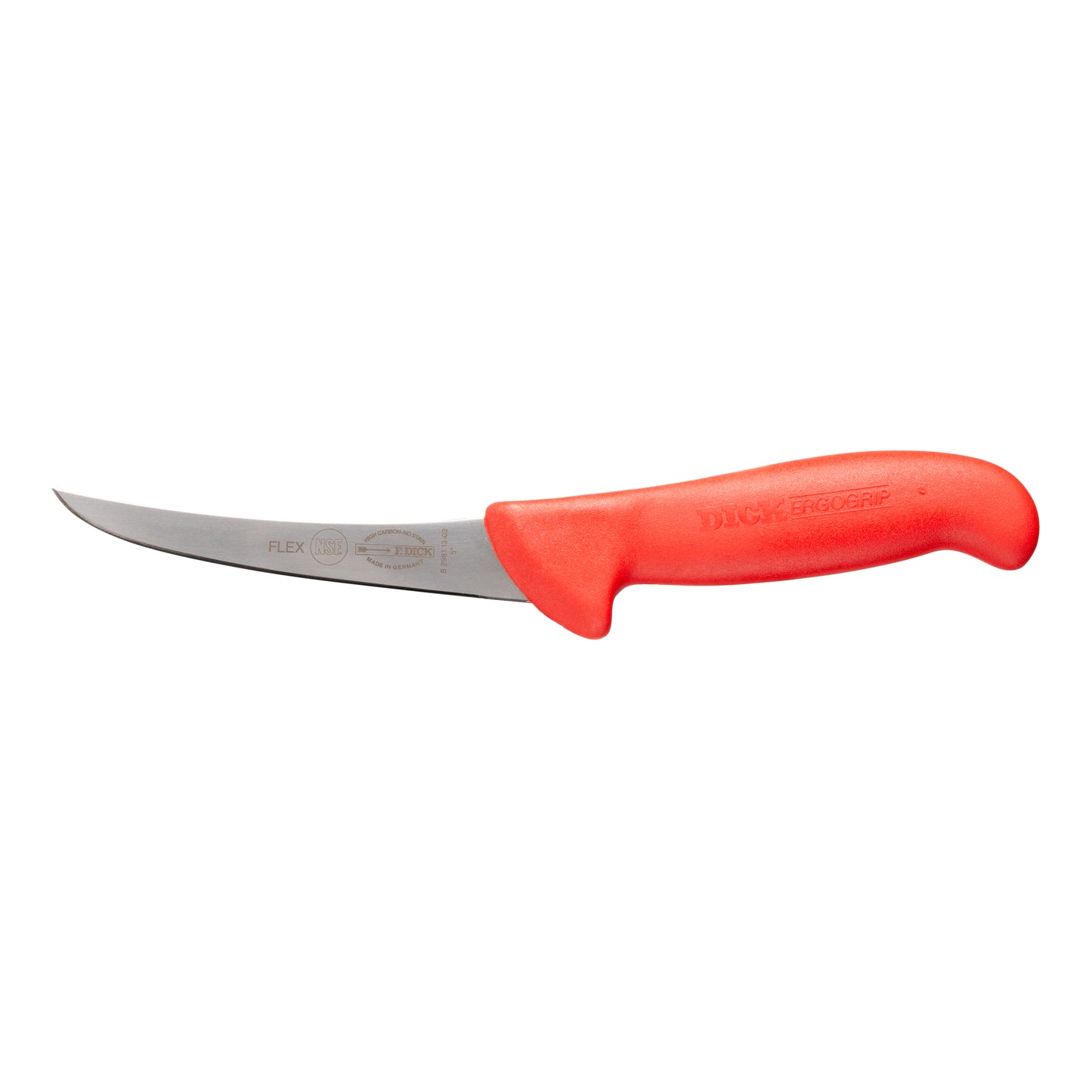 F. Dick ErgoGrip Curved Flexible Boning Knife, 5", Red - 829811303