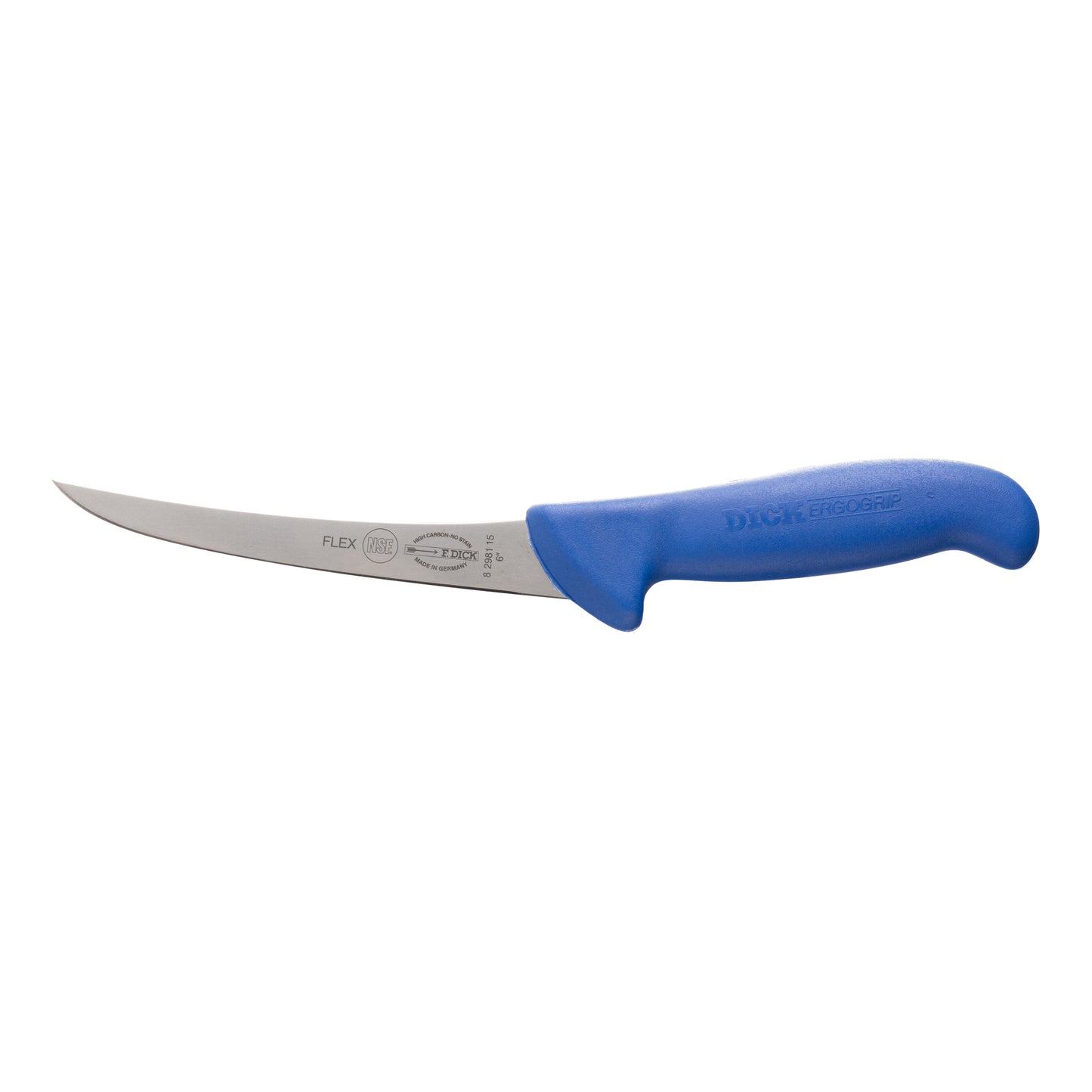 F. Dick ErgoGrip Curved Flexible Boning Knife, 6", Blue - 8298115