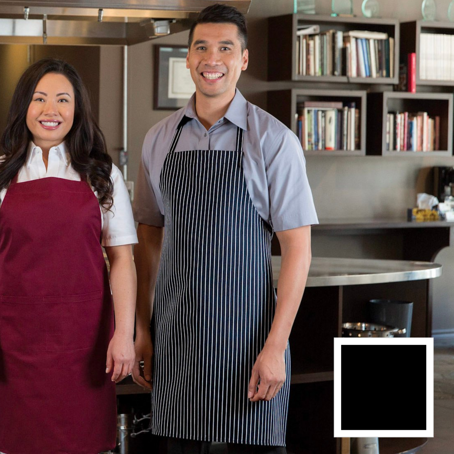 Premium Uniforms Standard Bib No Pocket Apron, Black - 1051(BLK)