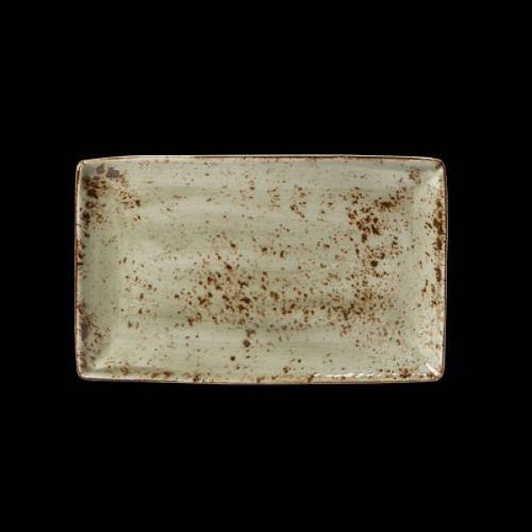 Steelite | Assiette rectangulaire Craft, 11 x 6,5 po, vert (paquet de 6)