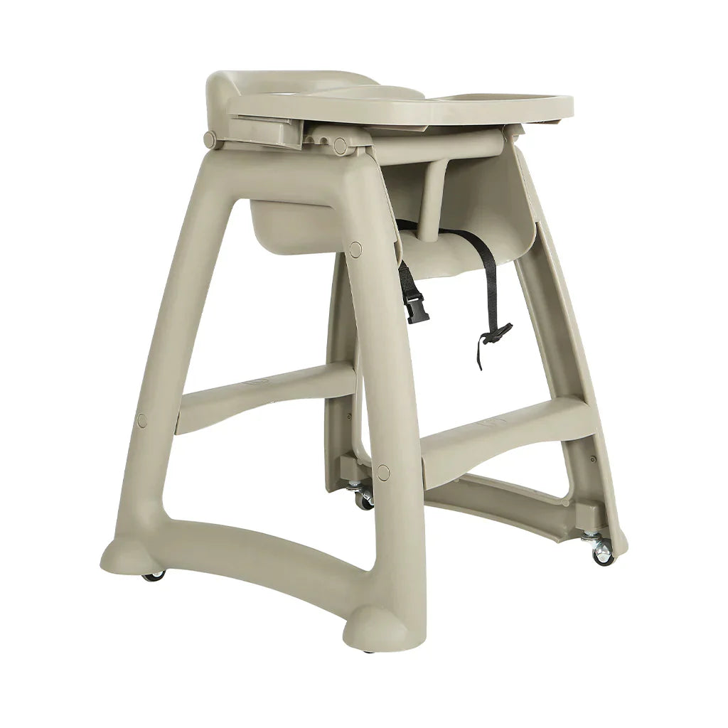 Globe High Chair with Wheels and Tray, Beige, Plastic - 1133