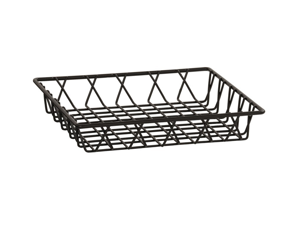 Cal-Mil Square Wire Basket, 12" x 12" x 3", Black - 1293TRAY