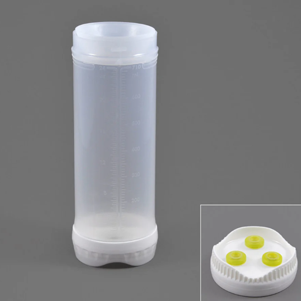 FIFO Bottle, Dispensing Cap, Canister and Plunger, 24oz, 3 Valve Dispensing Cap (6-pack) - RC243-220-6