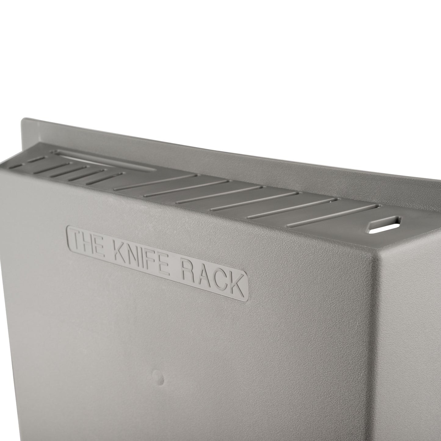 Omcan Knife Rack, Holds 12 Knives, 1 Cleaver & 1 Sharpening Steel, Plastic, Grey - 11545