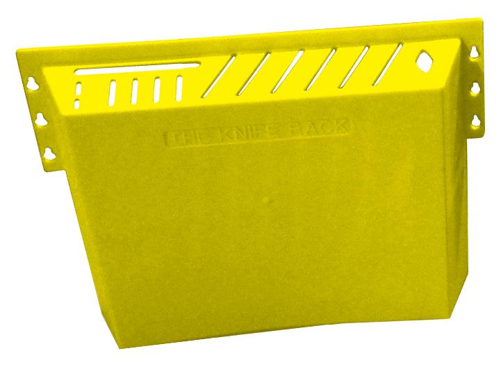 Omcan Plastic Knife Holder, 4" x 13" x 16", Yellow - 11544