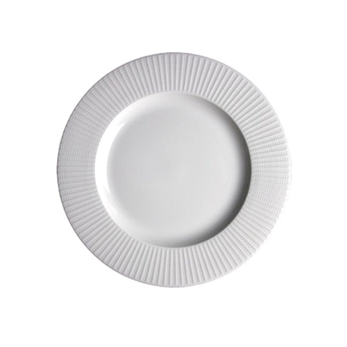 Steelite | Plaque à rebord moyen Willow, 10 5/8 po, blanc (paquet de 24)