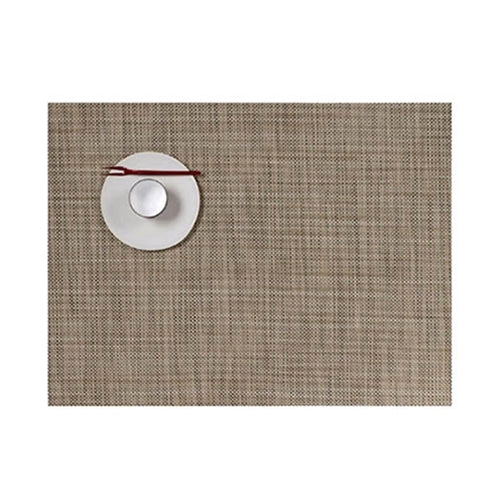 Chilewich Mini Basketweave Hospitality Rectangular Placemat, 12" x 16", Linen (12-pack) - 100131-014