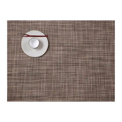Chilewich Mini Basketweave Hospitality Rectangular Placemat, 12" x 16", Soapstone (12-pack) - 100131-017