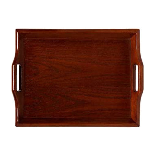 G.E.T. | Plateau de service aux chambres, 19 x 14,25 po, acajou, bois franc (paquet de 6)