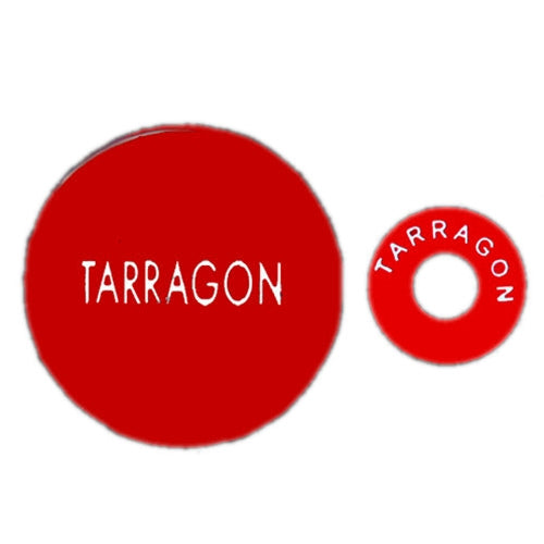 FIFO | Identifiants de bouteilles compressibles, ensemble de 6 pièces, 3 bouchons / 3 anneaux, estragon, rouge