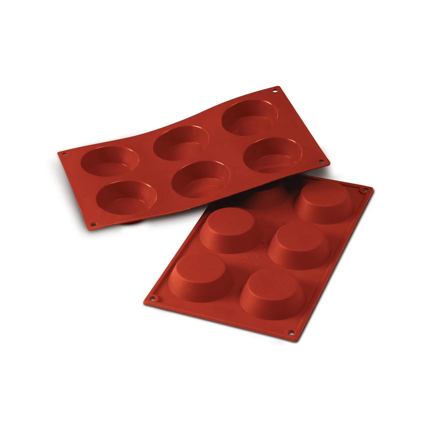 Silikomart Tartlet Molds, 2.37 oz, Red Silicone - SF016