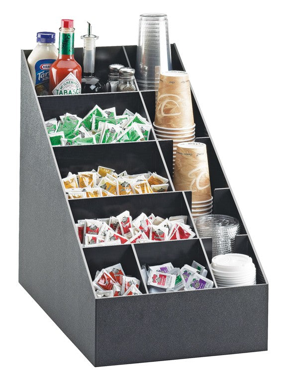 Cal Mil Condiment and Cup Caddy, Five Tier, Black - 2047