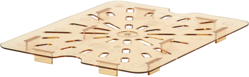 Cambro High Heat Food Pan Drain Shelf, Half Size, Amber - 20HPD150