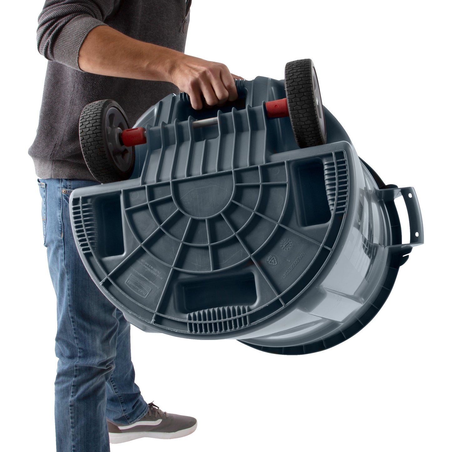 Rubbermaid BRUTE Wheeled Container, 44 Gal, Grey - 2131929