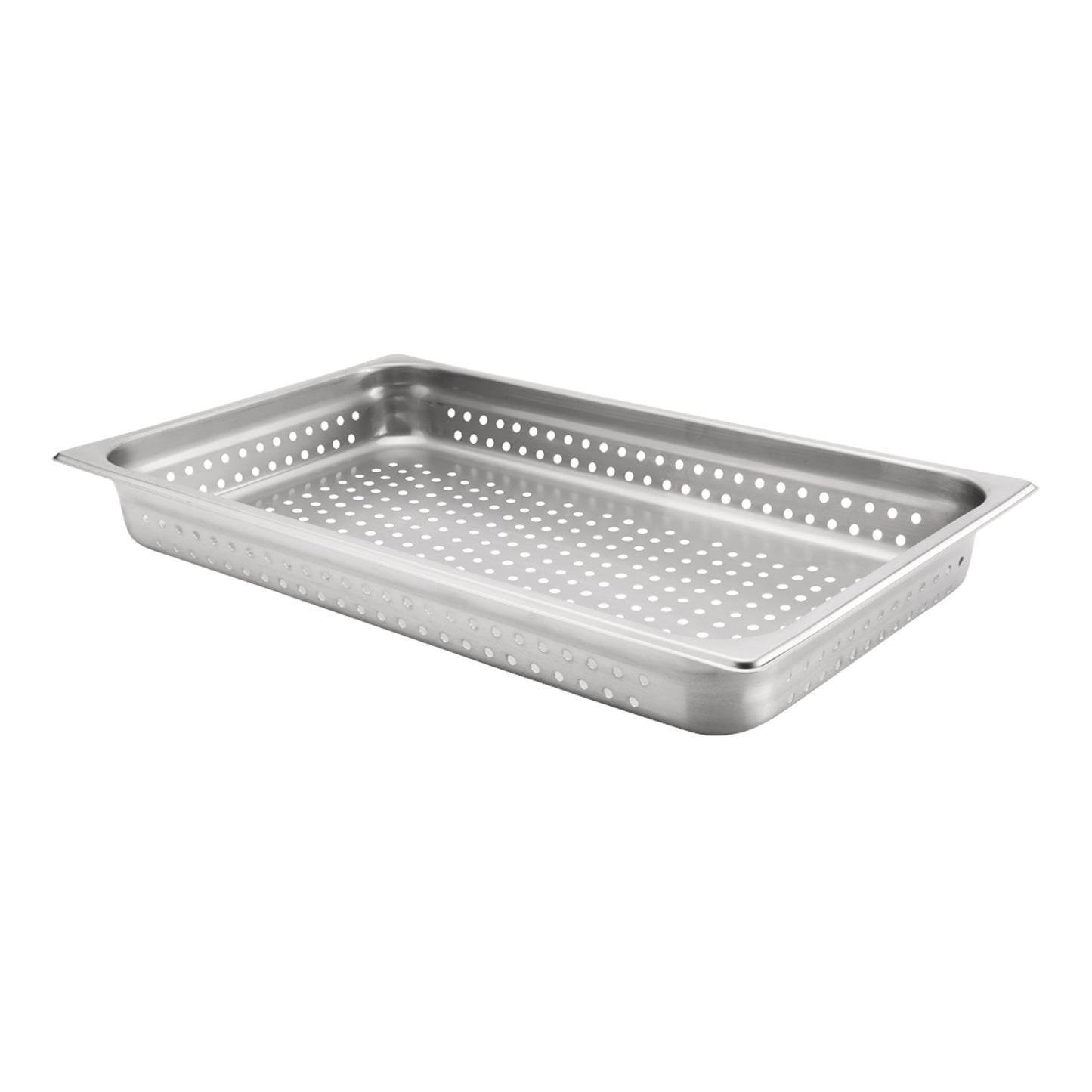 Browne | Bac gastronome perforé pleine grandeur, 2,5" de profondeur, calibre 22, acier inoxydable