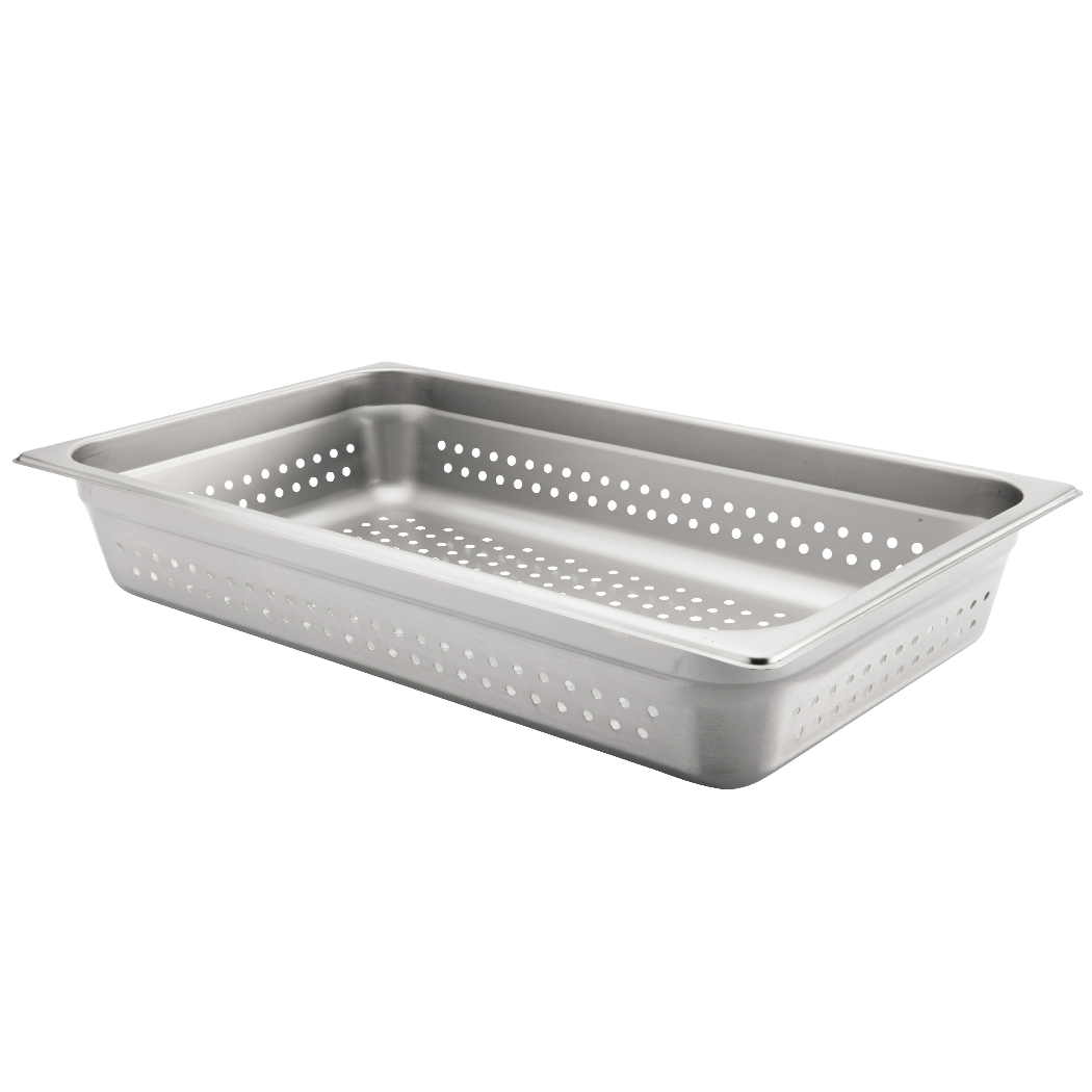 Browne | Moule perforé pleine grandeur, 4" de profondeur, calibre 22, acier inoxydable, VENTE FINALE