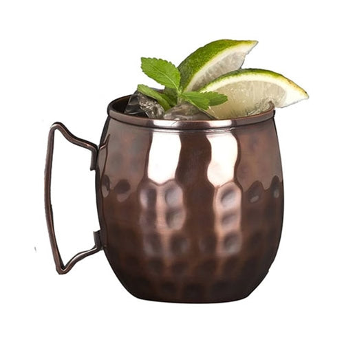 Libbey World Tableware Moscow Mule Hammered Mug, 14 oz, Metal (12-pack) - MM-100