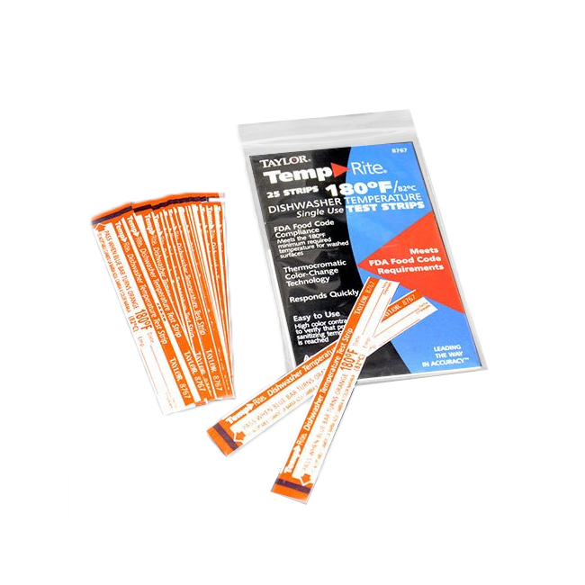 Taylor TempRite Dishwasher Test Strips, 180°F (25-pack) - 8767J
