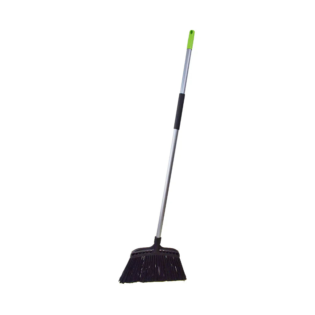 Globe Jumbo Commercial Angle Broom, 16" Head, Black/Silver - 4006