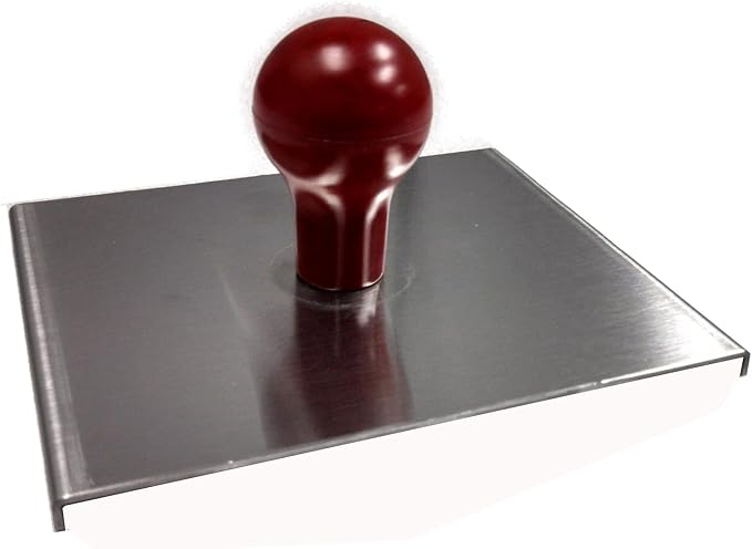 Prince Castle Stainless Steel Meat Press, Red, 5" x 6" - 233-AB