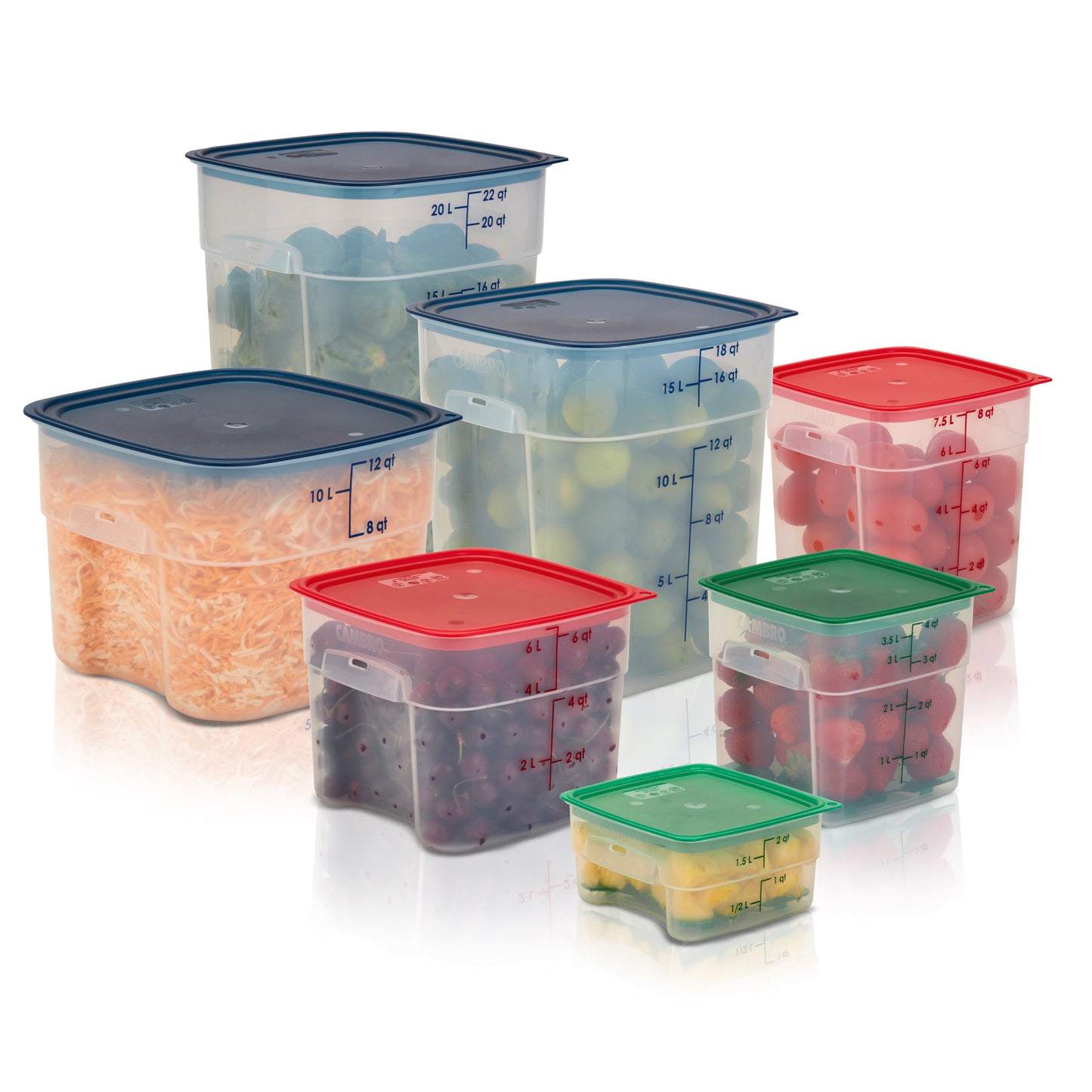 Cambro CamSquares FreshPro Storage Container, 2 qt, Translucent - 2SFSPROPP190