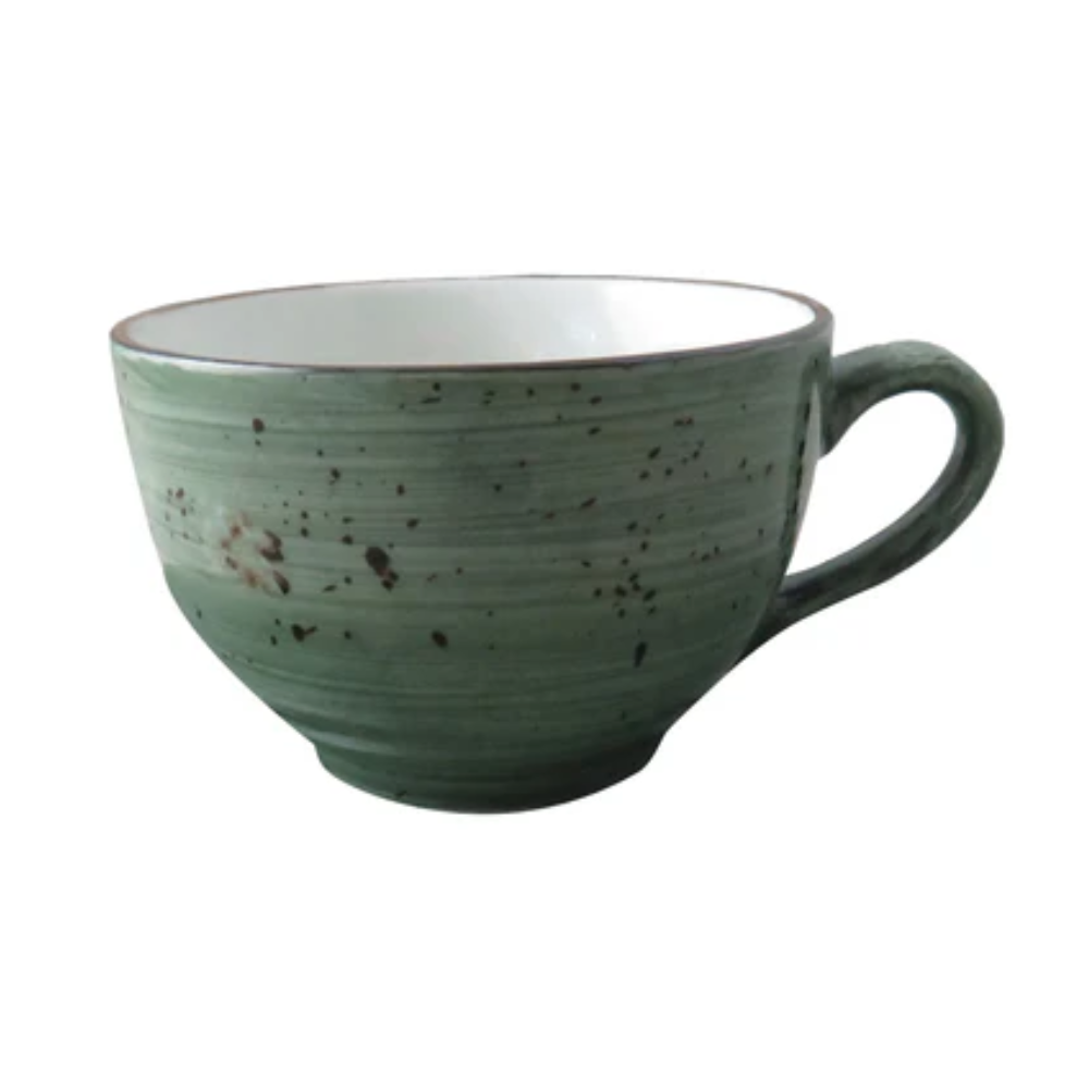 Continental China | Tasse cappuccino Rustics, 10 oz, vert pâle (paquet de 24)