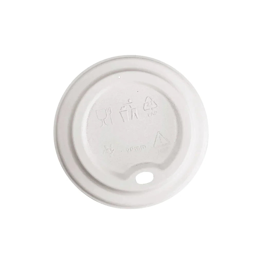Globe Compostable Dome Sip Lid, for 8 oz Cups, Sugarcane, White (1000-pack) - 6080