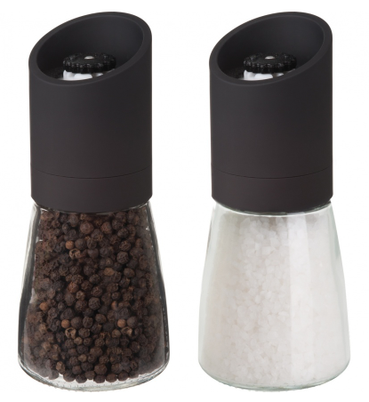 Trudeau Olso Salt & Pepper Mill Set, 6", Black/Clear Plastic - 0539077