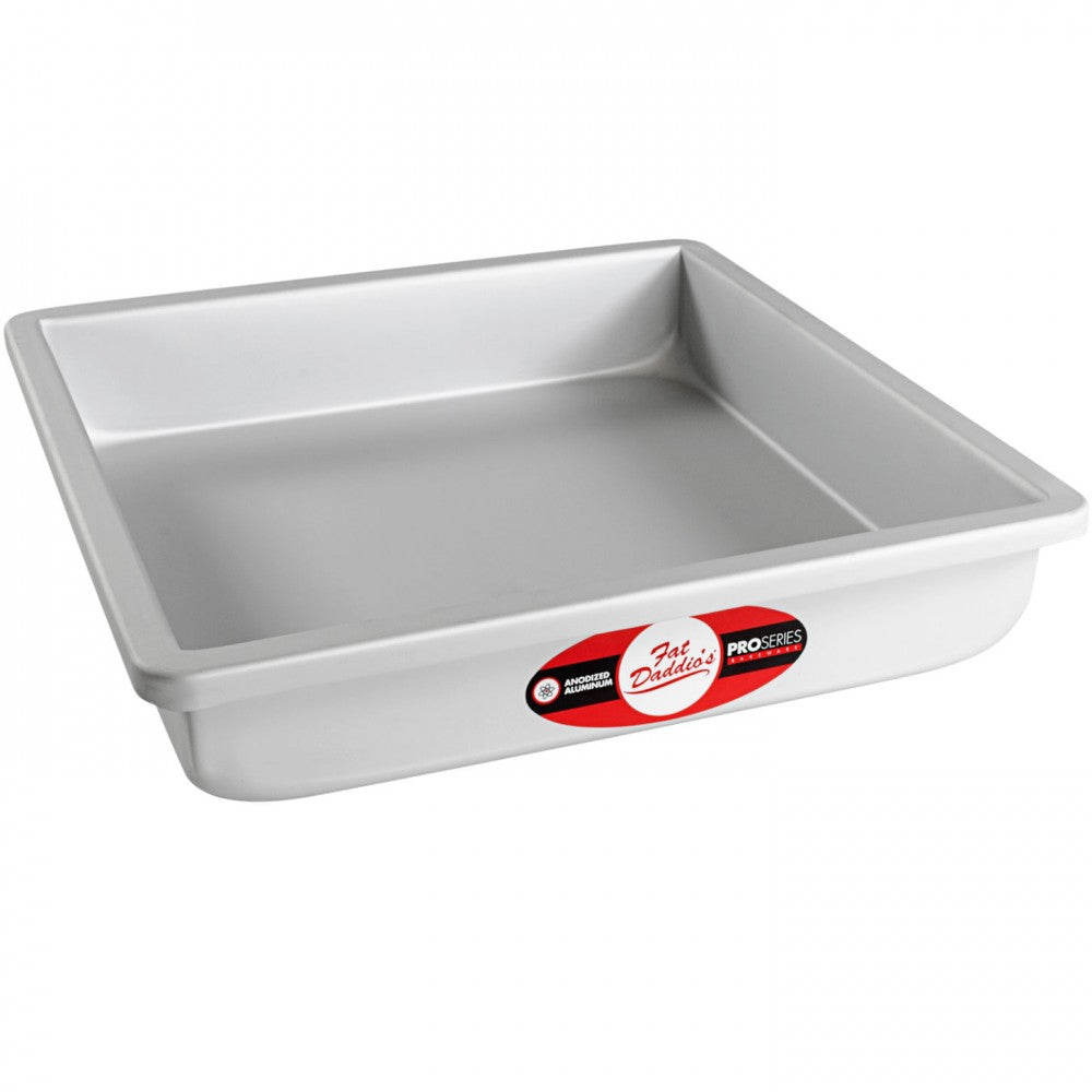 Fat Daddio's Square Cake Pan, 10" x 10" x 2", Aluminum - FDPSQ10102
