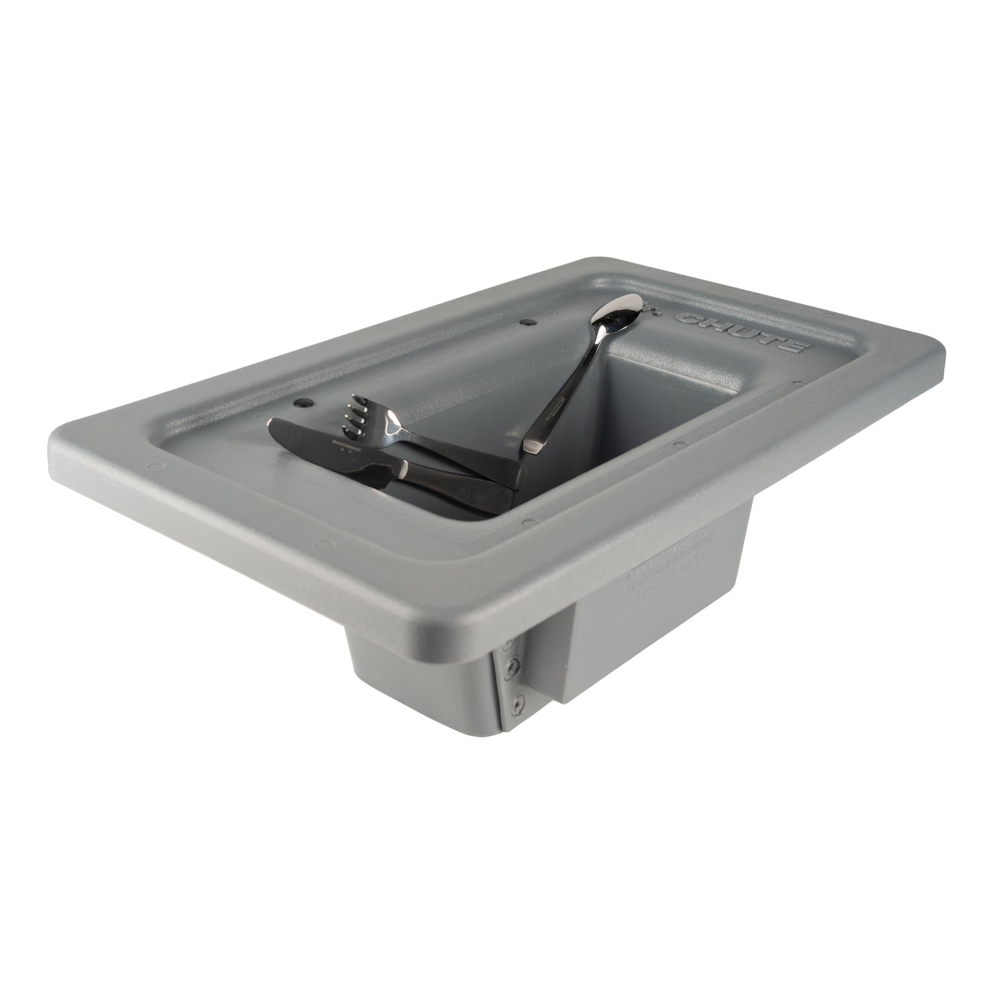 The Chute | Retriever de couverts Magnetic Jr. Chute, convient à 23 gal Slim Jim, gris