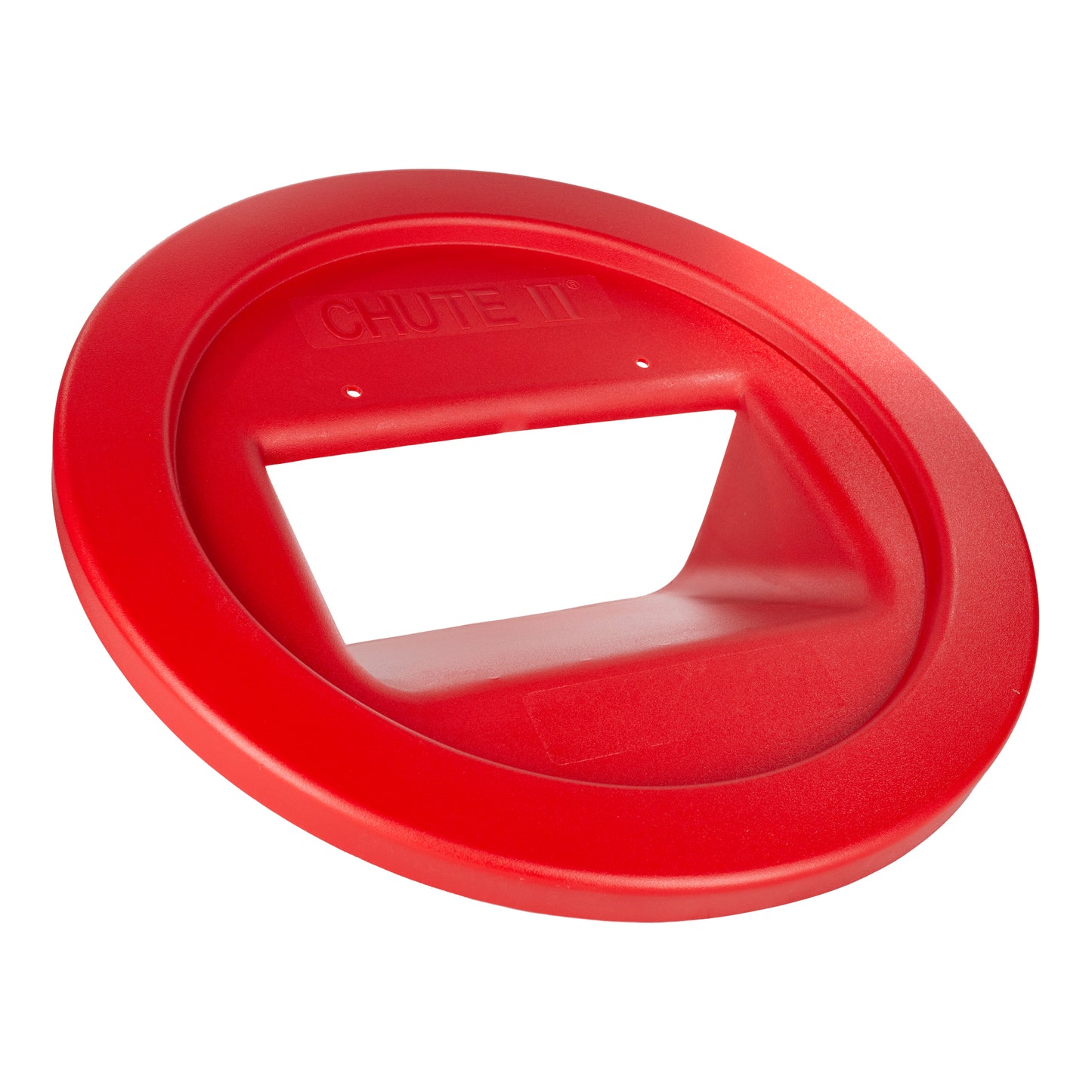 The Chute | Récupérateur de couverts magnétique Chute II, convient aux contenants ronds de 32 et 44 gal, rouge