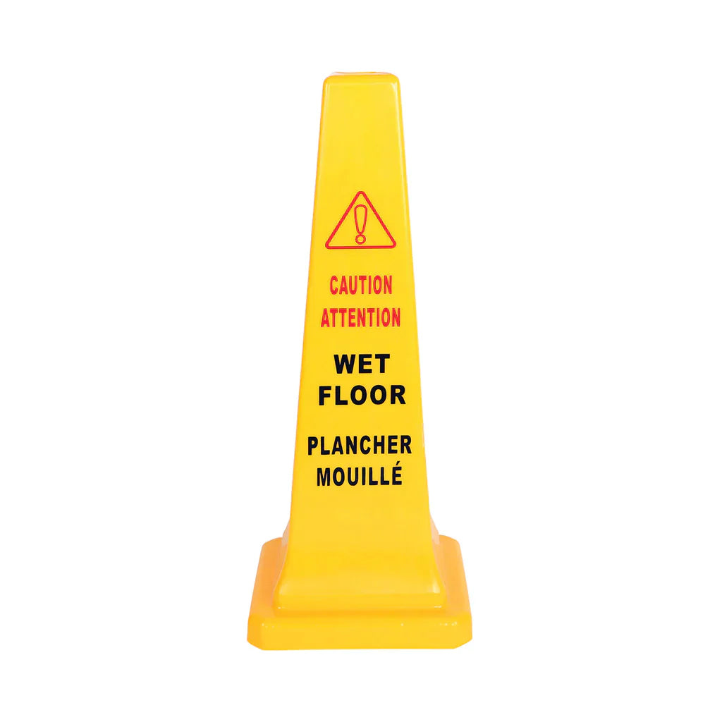 Globe Safety Cone, Bilingual, Yellow, 36" - 7201