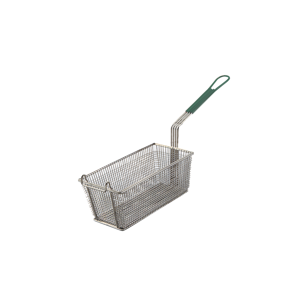 Browne Fry Basket, 13" x 5.5" x 5.5", Green Handle - 79204