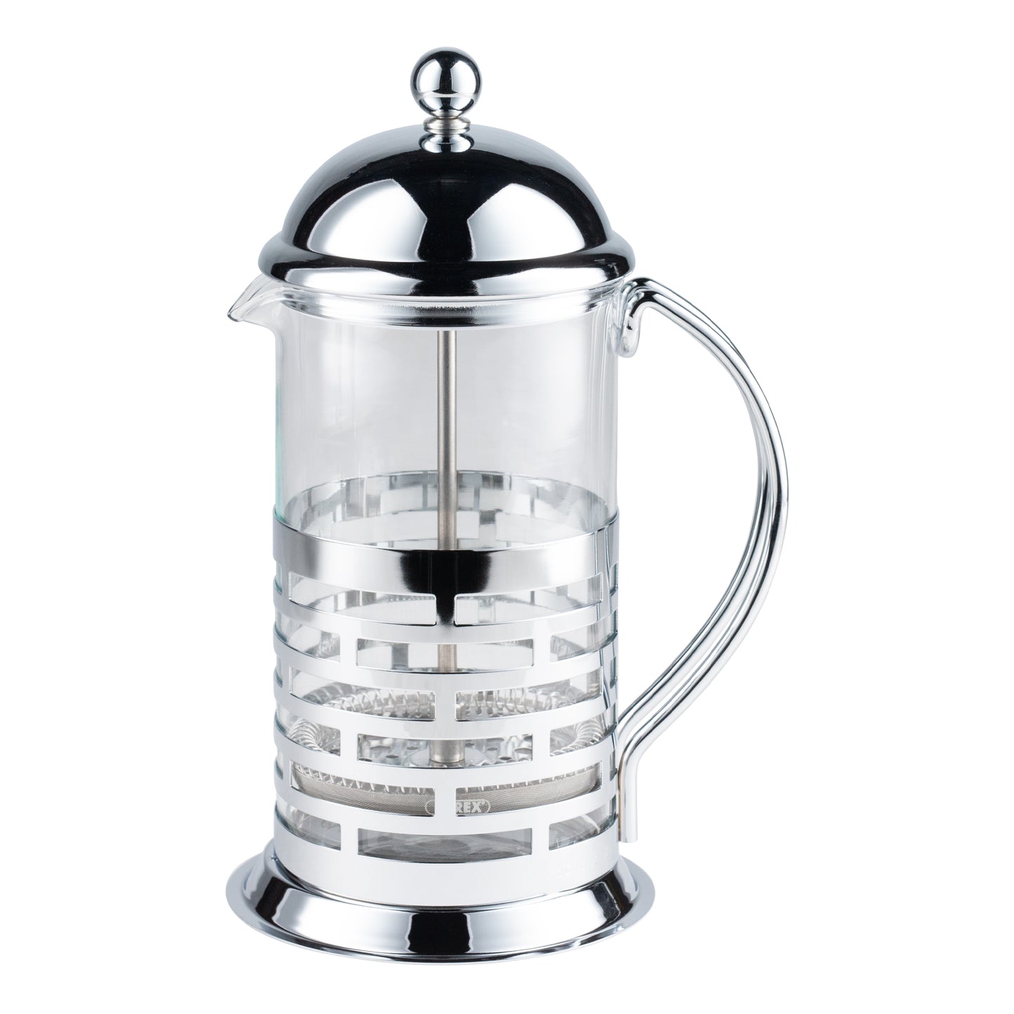 Service Ideas Brick French Press, 0.6 L, Glass/Stainless Steel, FINAL SALE - T477B