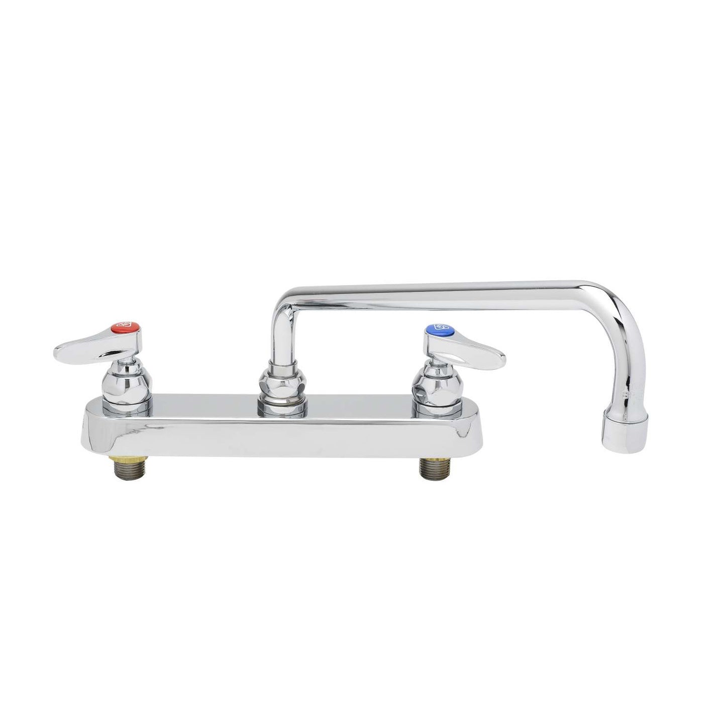 T&S B-1123 8" Deck Mount Faucet, 12" Swing Nozzle, Lever Handles - B-1123