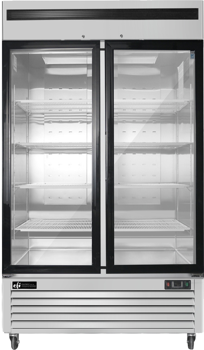 EFI Versa-Chill C2-39GDSVC 2-Door Stainless Glass Door Merchandiser
