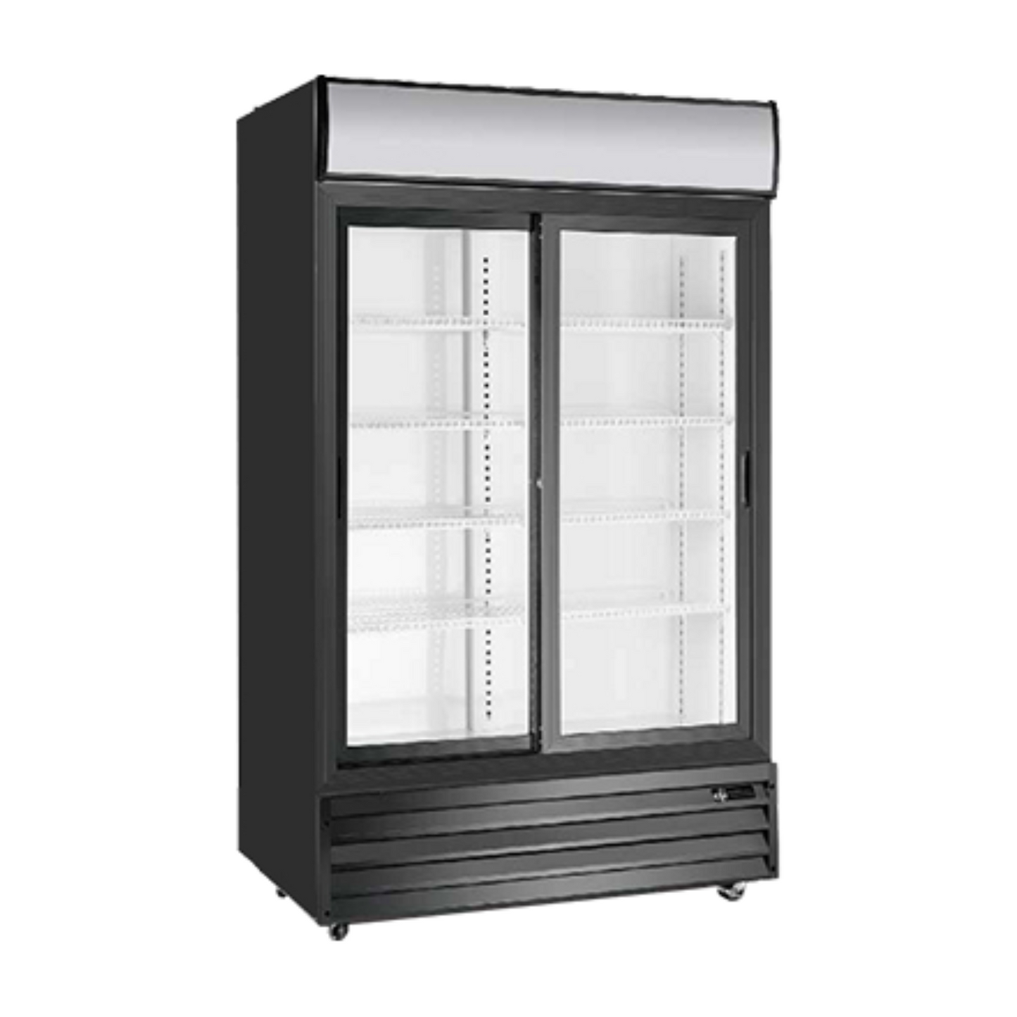 EFI Versa Chill C2S-45GD 45" Double Sliding Glass Door Merchandiser Refrigerator, Black - C2S-45GD