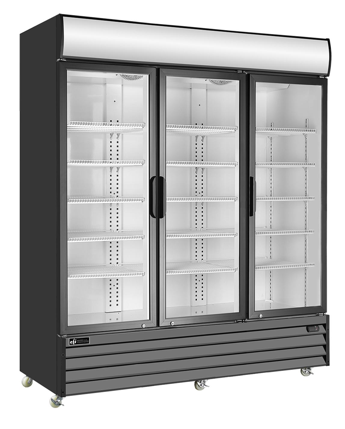 EFI Versa-Chill C3-68GD 3-Door Black Glass Door Merchandiser
