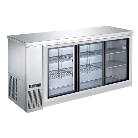 EFI CBBSGDS3-72CC Back Bar Sliding Glass Door Cooler Stainless