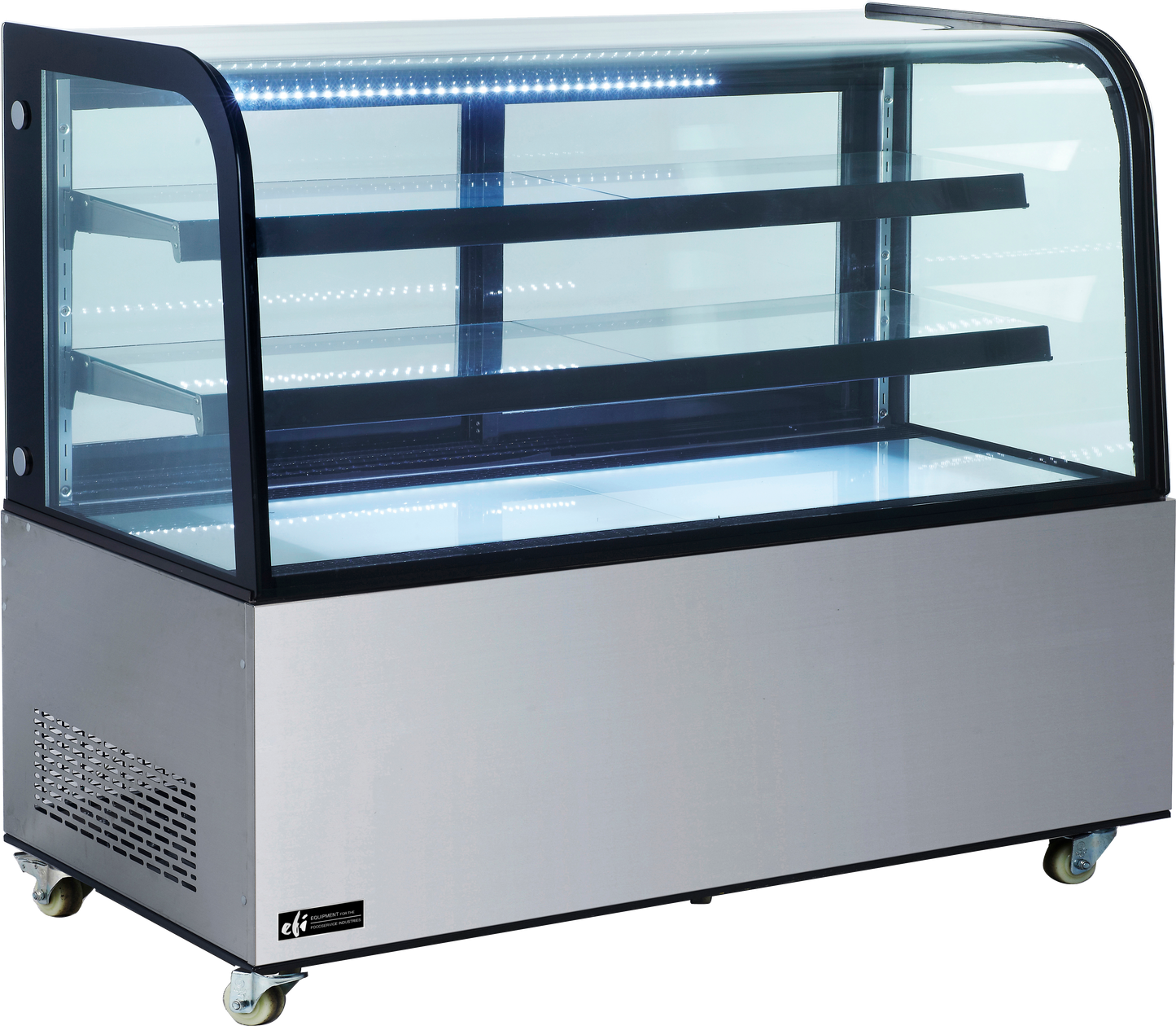 EFI CGCM-7348 Curved Glass Display Case Stainless