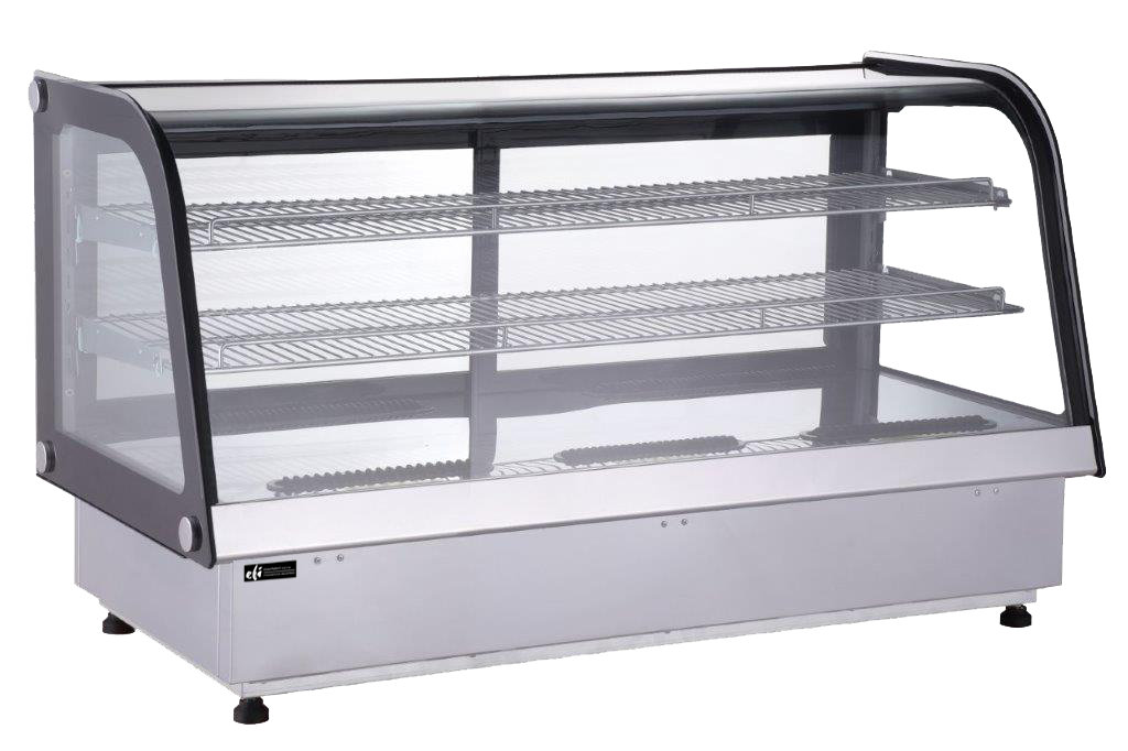 EFI Versa-Display Curved Glass Countertop Display Case, 4-Shelf, 48"W × 27"H - CGCM-CT-4827-4