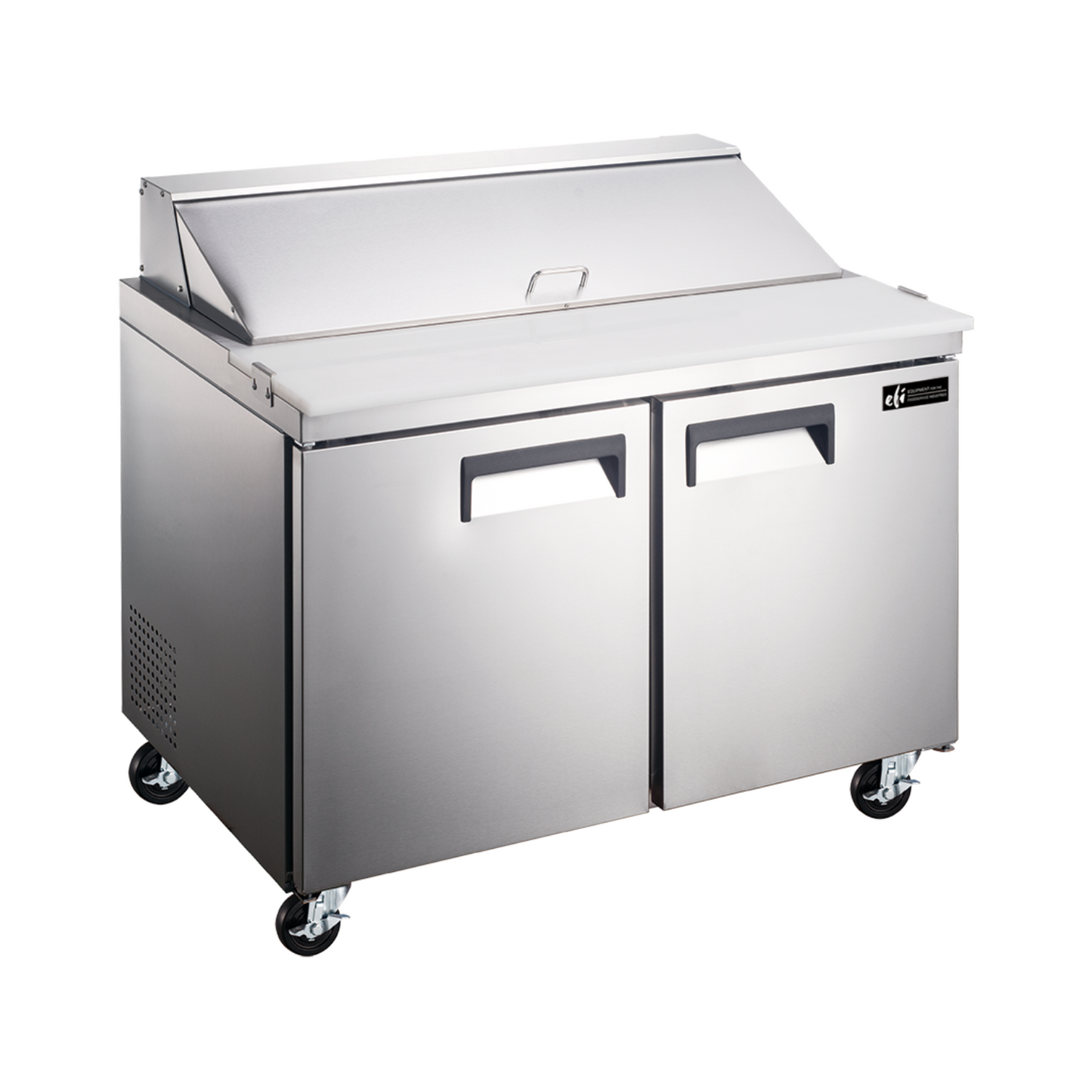 EFI X-Line CSDR2-60VCX 60" Double Door Refrigerated Salad/Sandwich Prep Table, Stainless Steel - CSDR2-60VCX