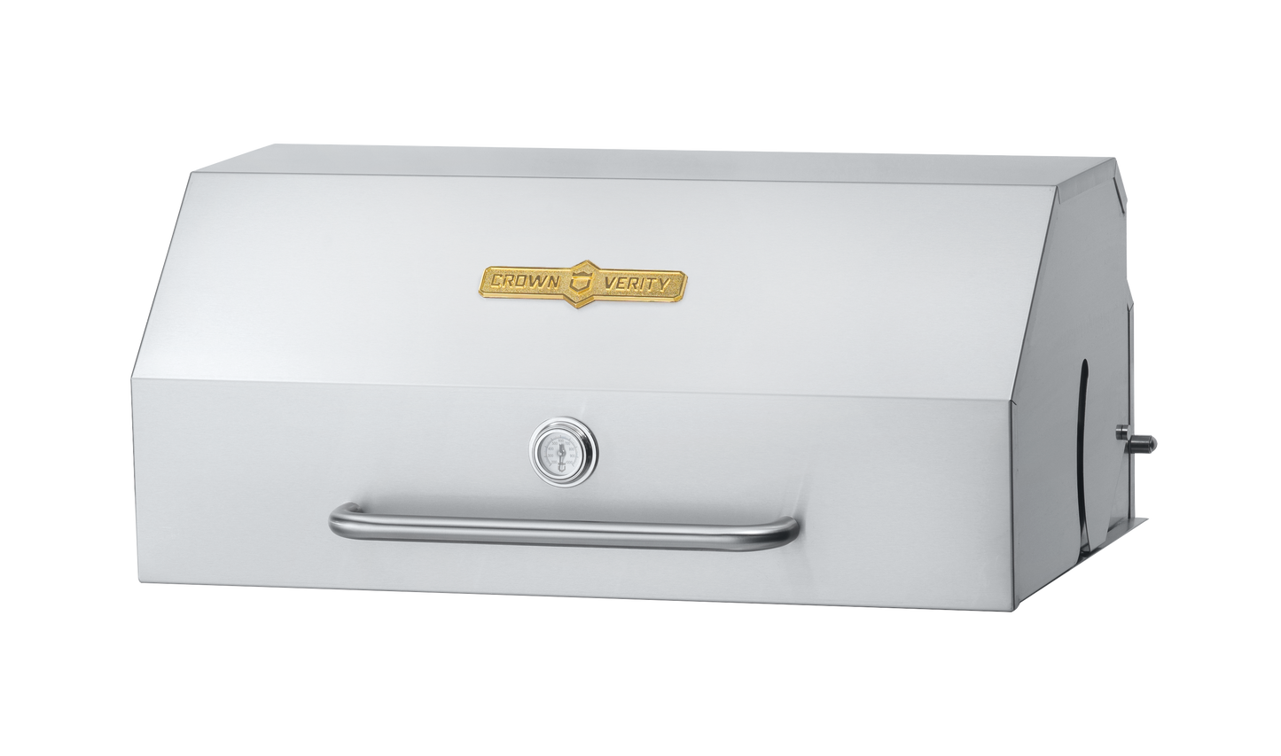 Crown Verity Roll Dome Cover with Built In Thermometer for Gas Grills, 36", Stainless Steel - CV-RD-36/72
