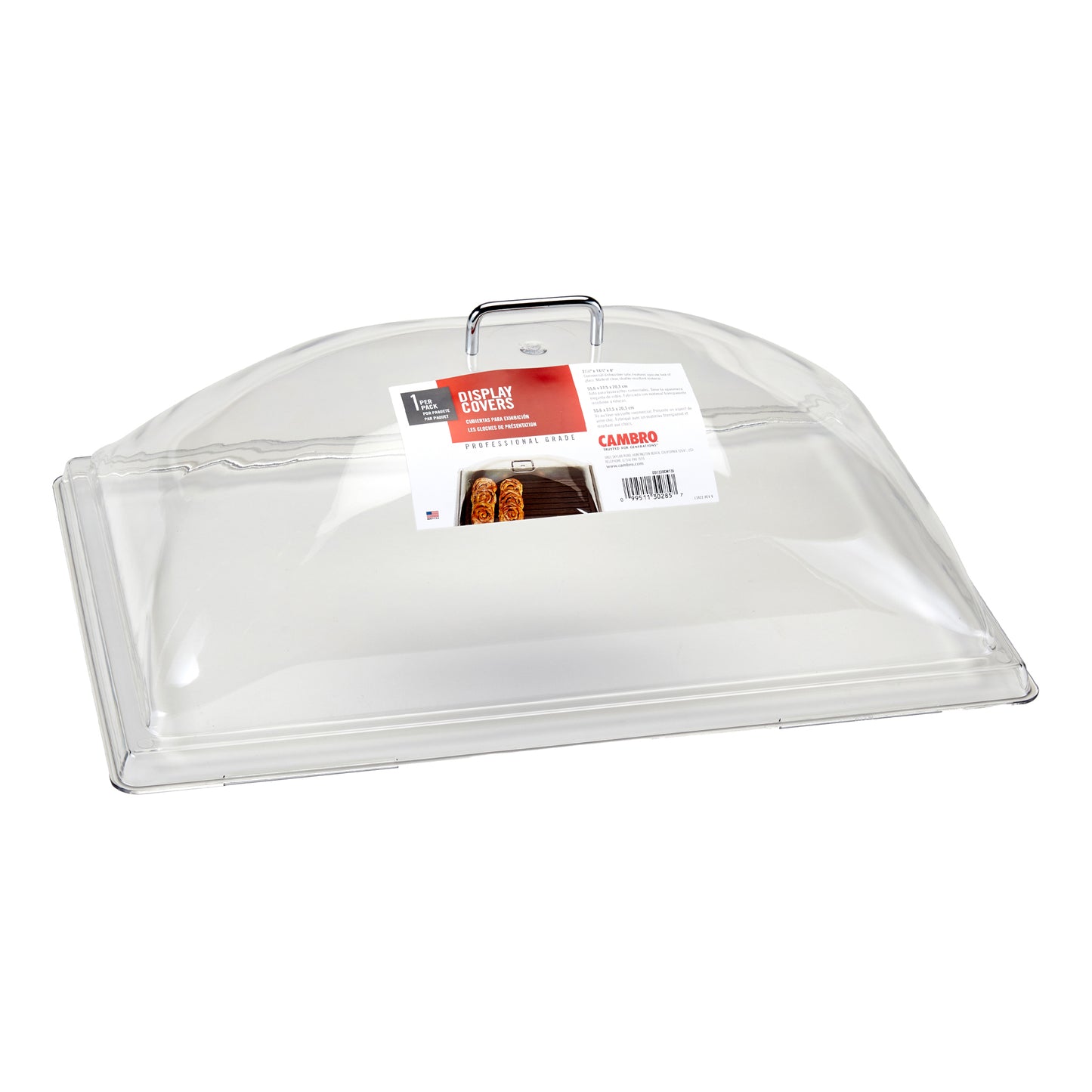 Cambro Camwear Display Tray Dome Cover, 12" x 20" x 8" Tray, Clear - DD1220CW135