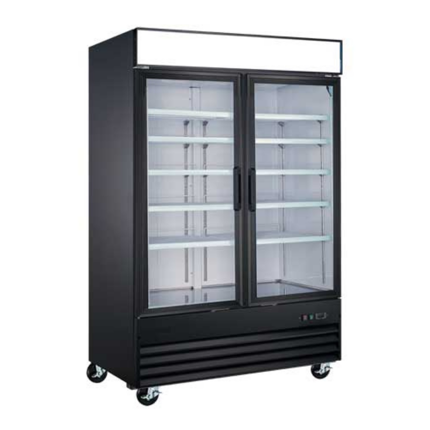 EFI X-Line F2-49GDVCX 49" Double Glass Door Freezer, Black - F2-49GDVCX