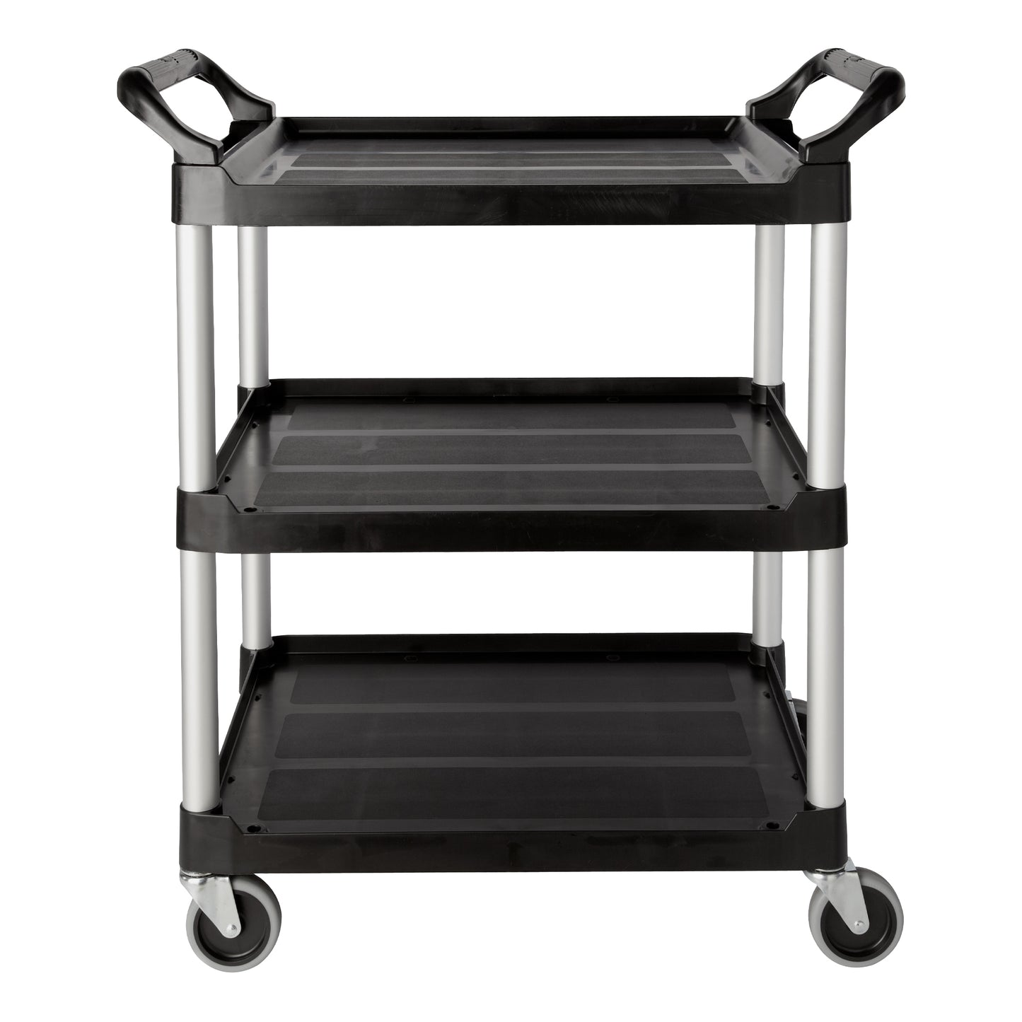 Rubbermaid 3 Shelf Utility Cart, 200lb, Black - FG342488BLA