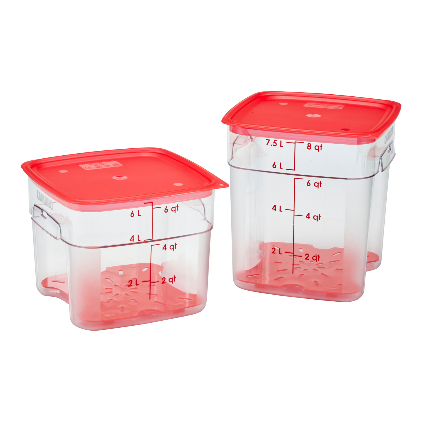 Cambro | Tablette de vidange CamSquare FreshPro, 6 à 8 pintes, rouge