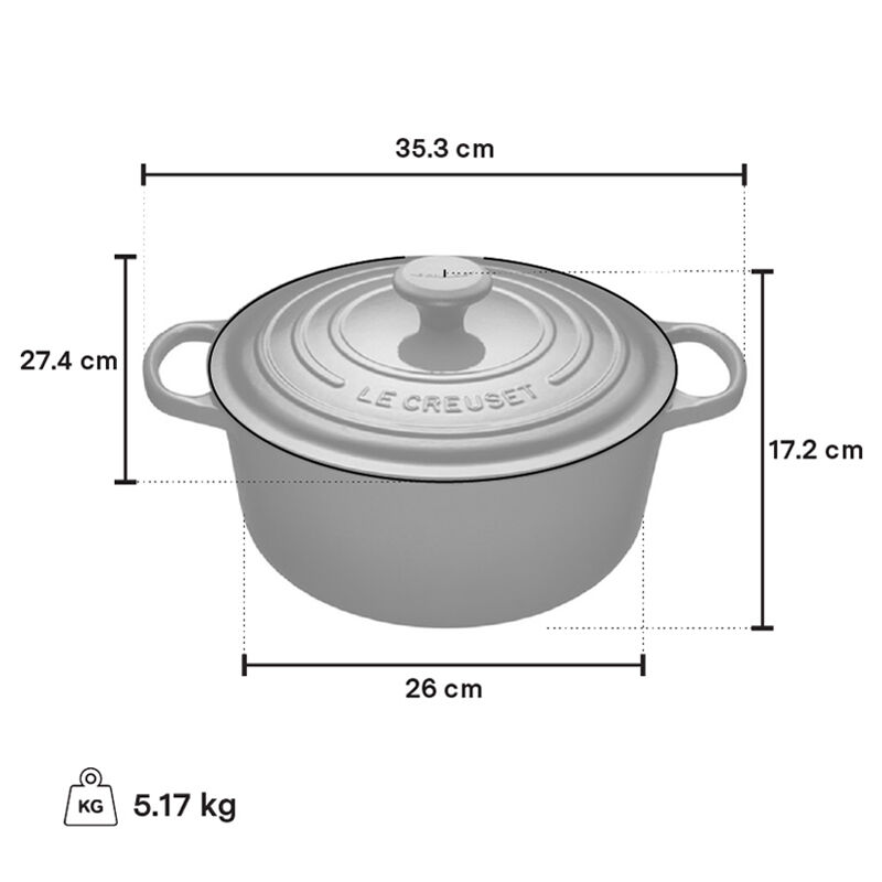 Le Creuset Round Dutch Oven, 5.3 L, Sage - view 6